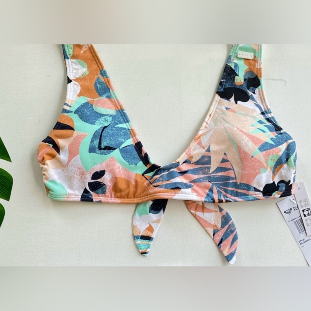 Roxy - Tropical Deep V Neck - Beach Classics Triangle Swimsuit Top XL - NWT